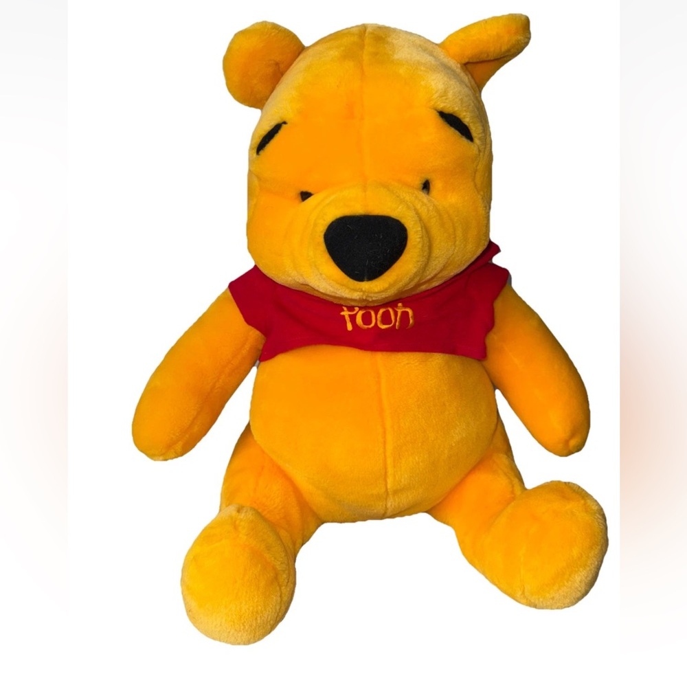 Vintage Mattel Yellow Winnie the Pooh Plush Bear with Red Shirt